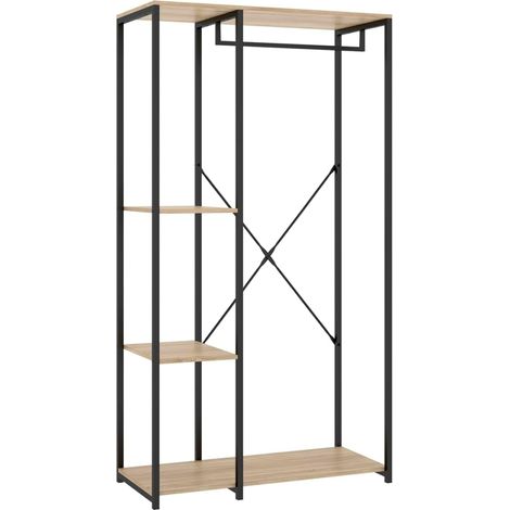 Vestidor modelo Selena acabado natural-negro, 90cm(ancho) 40.4cm(fondo) 167cm(alto).