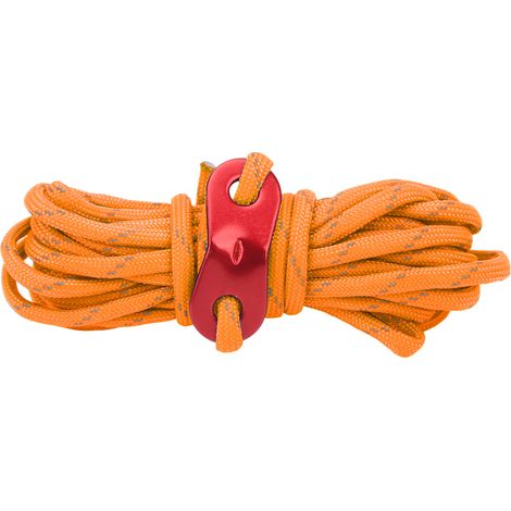 Corde de Camping Réfléchissante Renforcée Anti-Vent avec Boucle en Alliage d'Aluminium pour Tente, Extérieur Orange