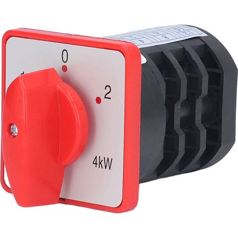BERM Interrupteur inverseur bouton rotatif 3 plots 3 positions PP 20A 4kW 380V pour moteur et circuit (1/5)
