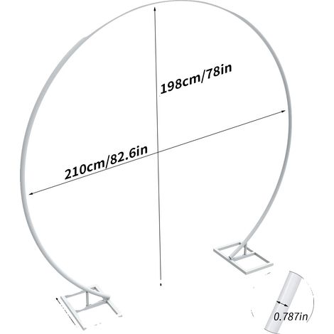 Arco de boda, estructura metálica duradera, diseño desmontable, riel individual de 2,1 m, L (1/2)