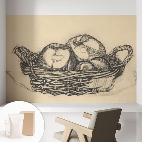 Tapete Vliestapete mit Kleber- abwaschbar - Raumgestaltung Schlafzimmer Wohnzimmer Tapete Obstkorb 104x70 cm (1/5)