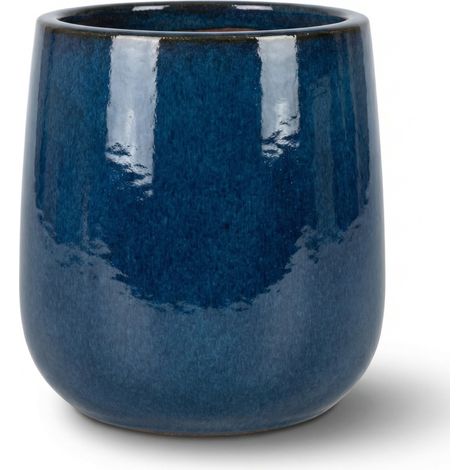 Provencelia Blumentopf Diane Ø23 cm Höhe 23 cm frostbeständig, keramisch, handgefertigt, Azurblau (1/5)