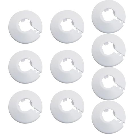 Rohrrosette – 10er-Pack – PP-Kunststoff – 25 mm Durchmesser – Für Heizkörper und Rohre – Weiß (1/5)