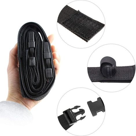 2 piezas,Soporte para cañas de pescar para coche,Correas para cañas de pescar,Capacidad para 5 cañas de pescar,Longitud ajustable,Negro (1/4)
