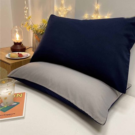 Taie D'oreiller - 48 x 74 cm - Microfibre - Résistant À La Décoloration - Pour Canapé Ou Lit - Lot De 2 (1/5)