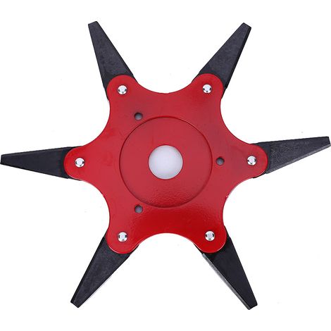 Tête de coupe débroussailleuse 6 lames rouge pour outil de jardin tondeuse pièce de rechange extérieur (1/5)
