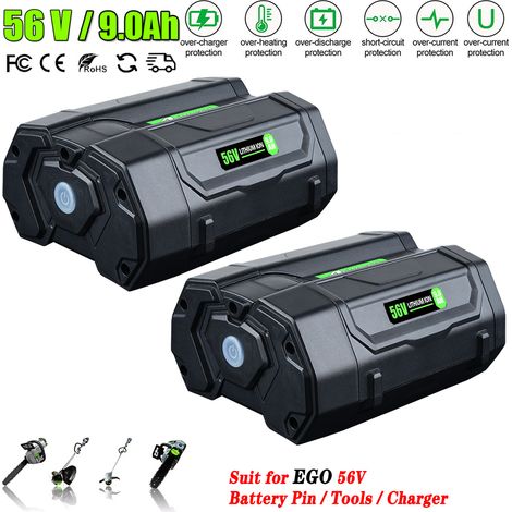 【2 Packung】9,0 Ah BA5600T Ersatz für EGO 56 V Li-on Akku Pin Power+ BA1400T kompatibel mit 56 V Elektrowerkzeugen CS1604 CS1804 HT2400 (1/5)