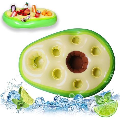 Porte-gobelet gonflable 2 en 1 pour bar de piscine, porte-collation et boisson, avec 8 trous, grande capacité, matériau transparent, idéal pour la piscine, l'été, la piscine, la plage et les fêtes (1/5)