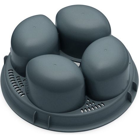 Cuiseur à œufs pochés 4 œufs, en céramique, rond, compatible avec Termomix TM5 et TM6 (1/2)