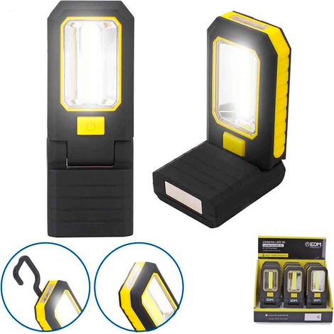 Torcia LED Cob 3 LED xl 200lm con gancio e magnete batterie 3xaaa incluse EDM