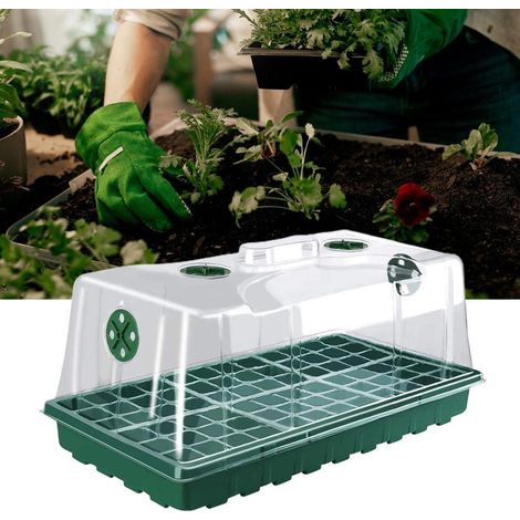 Set mit 6 Anzuchtschalen à 12 Zellen, inklusive Deckel, Boden und Schalter Saatgutschale für Garten, Blumentopf und Gartenzubehör (1/5)