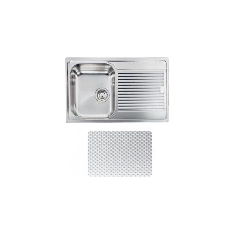 CM 011291.S1.01.2016 Zenith Lavello da Incasso 1 Vasca Gocciolatoio Destra 79x50 cm Acciaio Inox colore Inox Antigraffio (1/5)