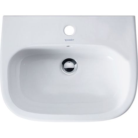 Waschtisch Duravit D-Code 550 mm, mit Überlauf, 1 Hahnloch, weiß - 2310550000 (1/5)