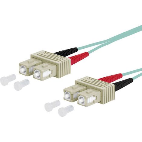 Metz Connect 151J1EOEO10E fibre optique FO Câble de raccordement 1.00 m turquoise [2x SC mâle - 2x SC mâle] 50/125 µ Multimode OM3 X018261 (1/2)