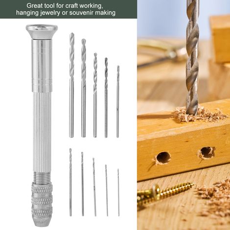 Präzisions-Handbohrmaschine mit 10 Bohrern für filigrane Arbeiten (1/5)
