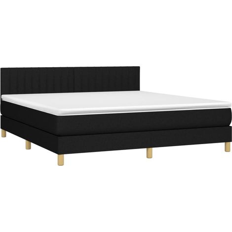 Cama box spring con colchón tela negro 180x200 cm vidaXL