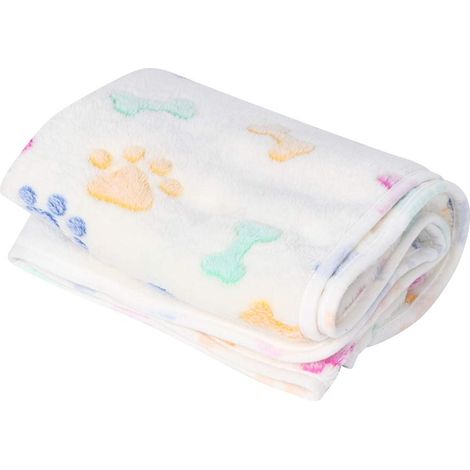 Tapis chaud à motif d'os pour chien et chat, couverture, coussin de lit pour l'automne et l'hiver (76 x 52 cm) (1/5)