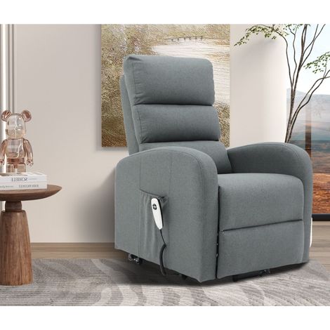 Fauteuil électrique releveur moderne en tissu gris GRASSE (1/5)