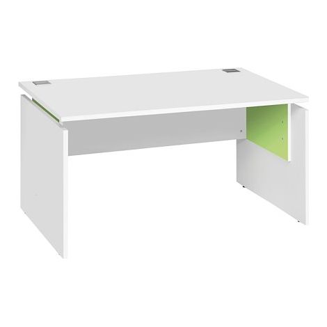 Bureau droit Ineo blanc L 140 cm - anis - Maxiburo (1/2)