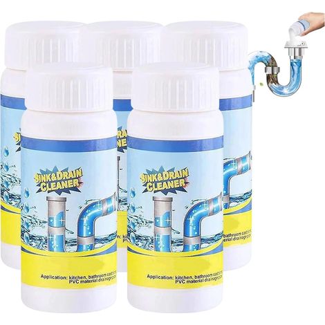 Lanoxie déboucheur pro,déboucheur canalisation,Nettoyant Puissant Pour Canalisation,deboucheur evier,Poudre Nettoyante,Pour Cuisine Et Salle De Bain,Sink and Drain Cleaner (5pc) (1/5)