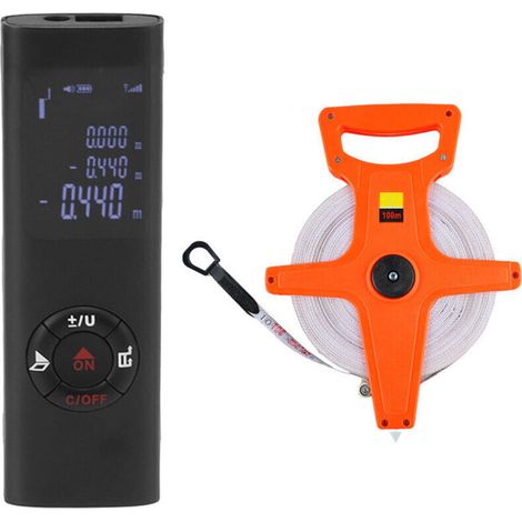 Télémètre laser portatif de haute précision Distance de mesure maximale 40 m Outil de mesure de distance laser et ruban à mesurer pliable de 100 m (1/4)