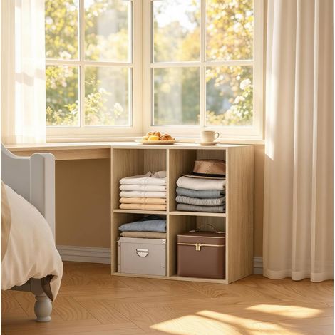 Mobile scaffale a cubi in legno rovere OKMYHOME (1/5)