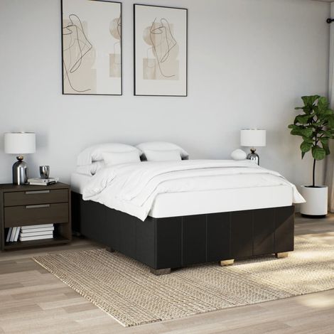 Cadre de lit sans matelas-Structure de lit noir 140x200 cm tissu 154066 (1/5)