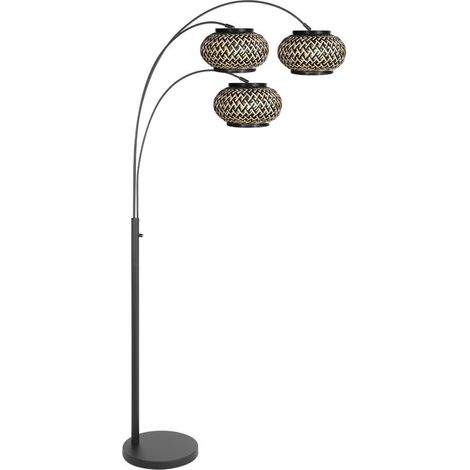 Lampe de pied Nox Light avec des capuchons de bambou - 4494ZW (1/3)