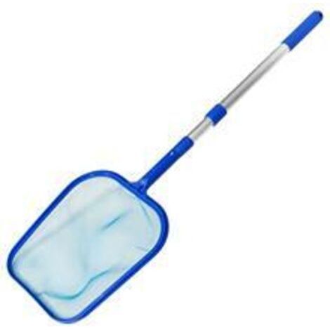 Épuisette de Surface Piscine,Kit de Piscine Nettoyage,Filet à Mailles Fines Épuisette Piscine,Filet de Piscine avec Manche Télescopique en Aluminium et Gants,pour Piscines,Spas,Fontaine,Étang-Chrom (1/5)