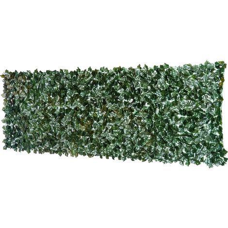 Pantalla de privacidad artificial, para uso exterior, diseño de hojas, verde oscuro, 300x100 cm (1/2)