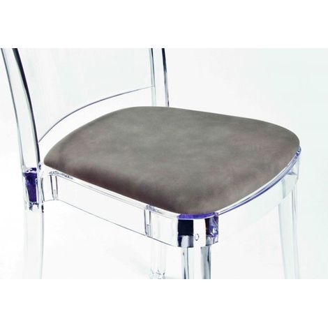 Cuscino ecopelle NABUK per sedia Lucienne Colore cuscino Tortora Nuvolato (1/5)