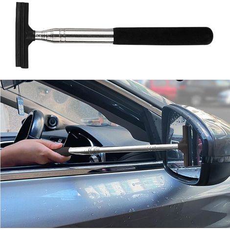 Raclette rétractable pour rétroviseur latéral de voiture – Brosse de nettoyage extensible pour vitres par temps pluvieux et brumeux, ajustement universel pour tous les véhicules (1/5)