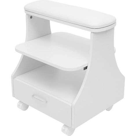 Chariot de Salon, Construction Solide, Mobilité Efficace, BLANC (1/2)