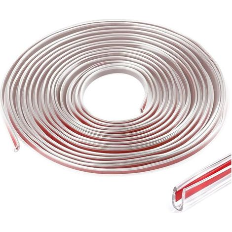 U-Shaped Car Door Protection Anti-Collision Rubber Edge Trim without Glue for Most Cars Trucks (Transparent)