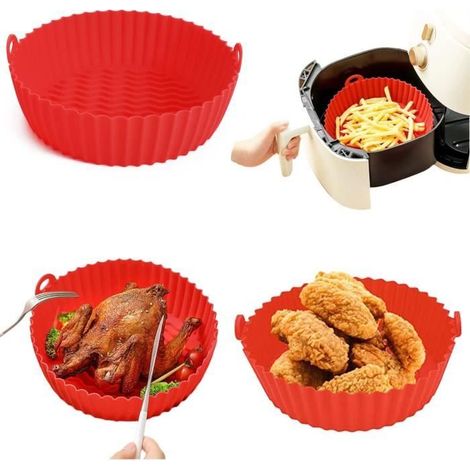 Cuiseur Vapeur - Pot en Silicone - Antiadhésif Réutilisable - 20x20x6.6cm - Rouge (1/4)