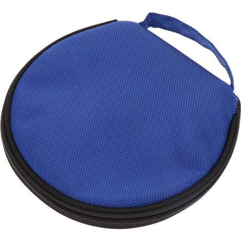Pochette de Rangement CD Capacité 20 Disques en Tissu Oxford Bleu Pages Intérieures, Étui Portable à Fermeture Éclair pour Voiture et Voyage (1/5)