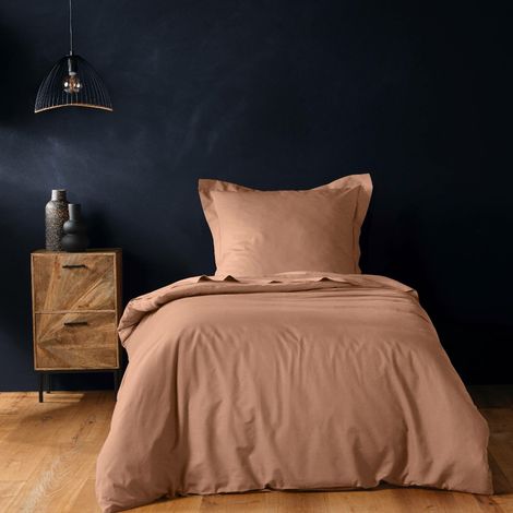 Housse de couette 140 x 200 cm – Coton uni 57 fils – LINA – Blush