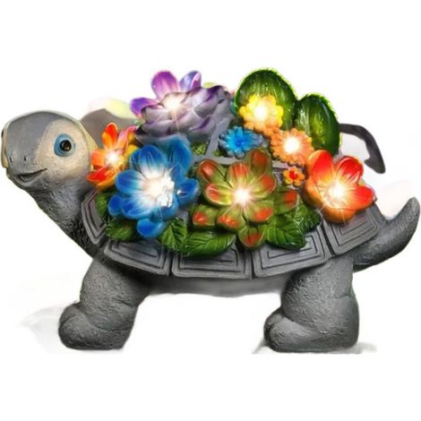 Décoration de jardin : tortue solaire d'extérieur avec lumières LED, cadeau d'anniversaire pour femme, maman, grand-mère.-AquaForge