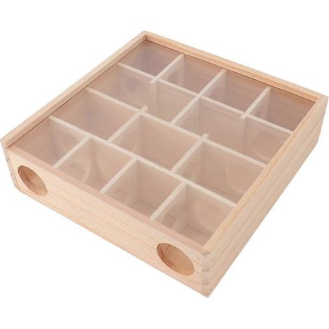 Interaktives Tunnellabyrinth aus Holz mit Deckel für Hamster, Mäuse, Rennmäuse und kleine Hamster. (1/5)