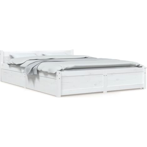 Maison Exclusive - Estructura de cama con cajones blanco 140x190