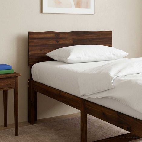 vidaXL Tête de lit en bois brut ROSTOCK Marron foncé 100 cm (1/5)