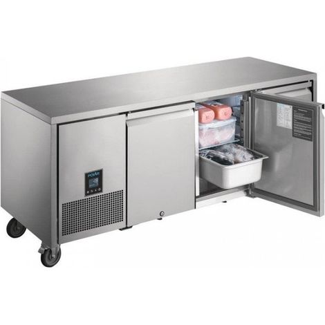 Table inox réfrigérée tropicalisée négative 420 Litres, 3 portes GN 1/1, 670 W, 230 V - MONO