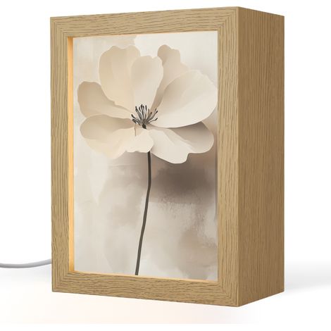 TABLE LAMP Flower - Beige - Paint - Shadow 15x20 cm