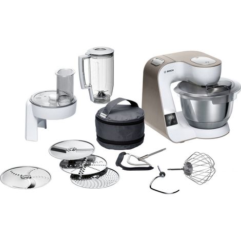 Bosch HomeProfessional MUM5XW20, Küchenmaschine ,weiß/champagner, integrierte Waage (1/5)