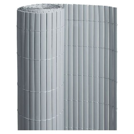 Canisse en PVC gris - 90% d'occultation - Long 12 m, Hauteur 1.80 m (1/3)
