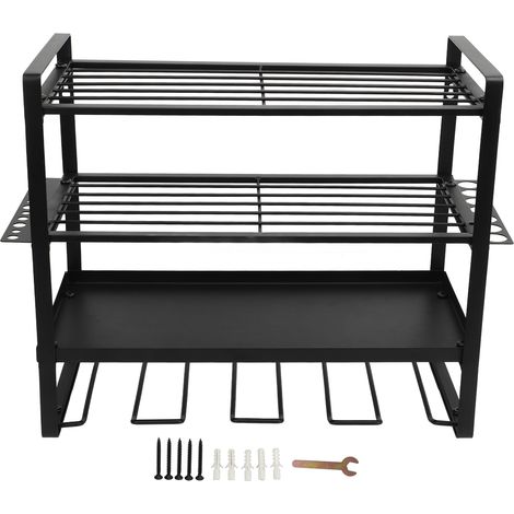 Jeffergarden Organisateur d'outils électriques robuste, support de stockage d'outils électriques à 4 couches pour Garage, salle d'outils, atelier, hangar, panneau perforé (1/5)