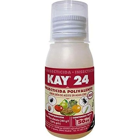 Insetticida Kay 24, 50cc.  Utilizzare su afidi, tripidi, psila, prega, empoasca e altri