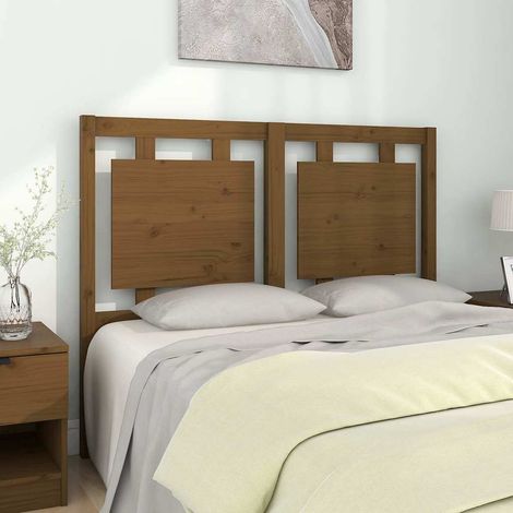 vidaXL Cabecero de cama madera maciza pino marrón miel 125,5x4x100 cm (1/5)