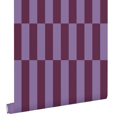 papier peint à rayures violet aubergine - ESTAhome (1/5)