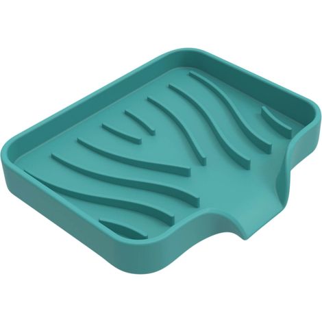 Support Pour Savon Et Éponge - Bac De Rangement Souple En Caoutchouc Thermorésistant - Pour Évier Cuisine Ou Salle De Bains - 1 Pièce (1/4)